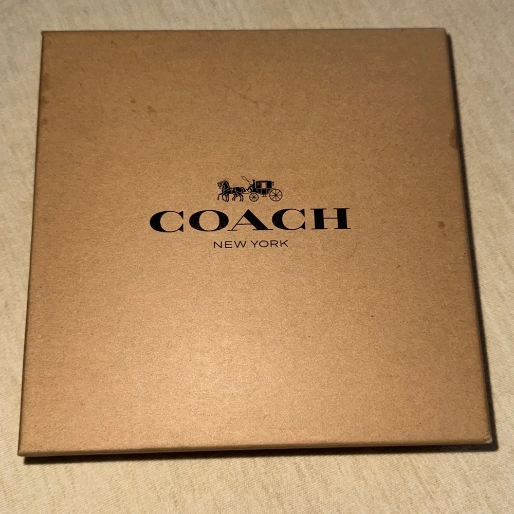 COACH Signature Canvas Belt in Tan and Black